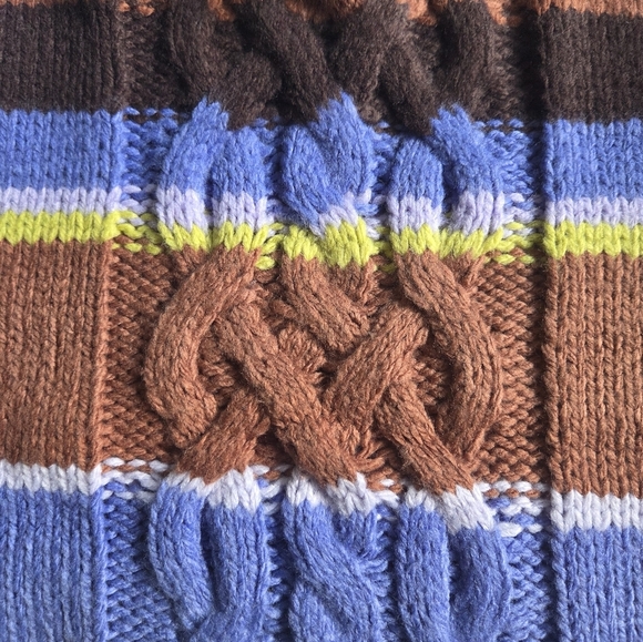 St John's Bay Multicolor Striped Cable Knit Sweater - Picture 7 of 8